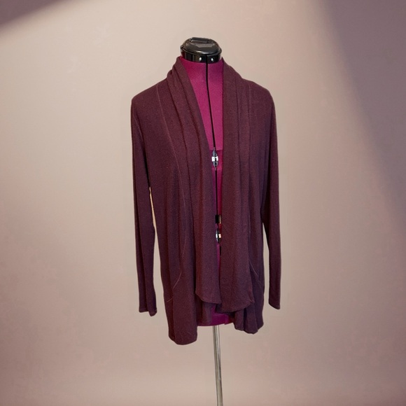 August Mist Sweaters - August Mist Size M/L Purple Open Front Cardigan Sweater